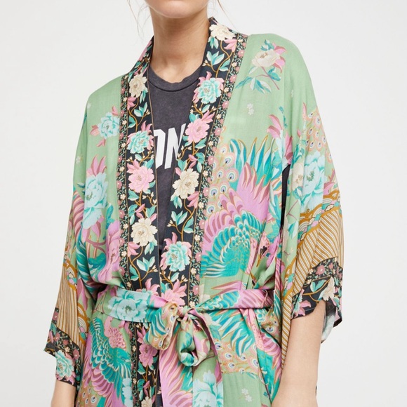 Spell Cloud Dancer Long Kimono with belt - GUC OS - Picture 3 of 12